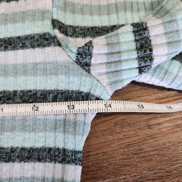 Maeve Anthropologie Striped Ribbed Turtleneck Knit Top S Casual Cozycore - Picture 6 of 7